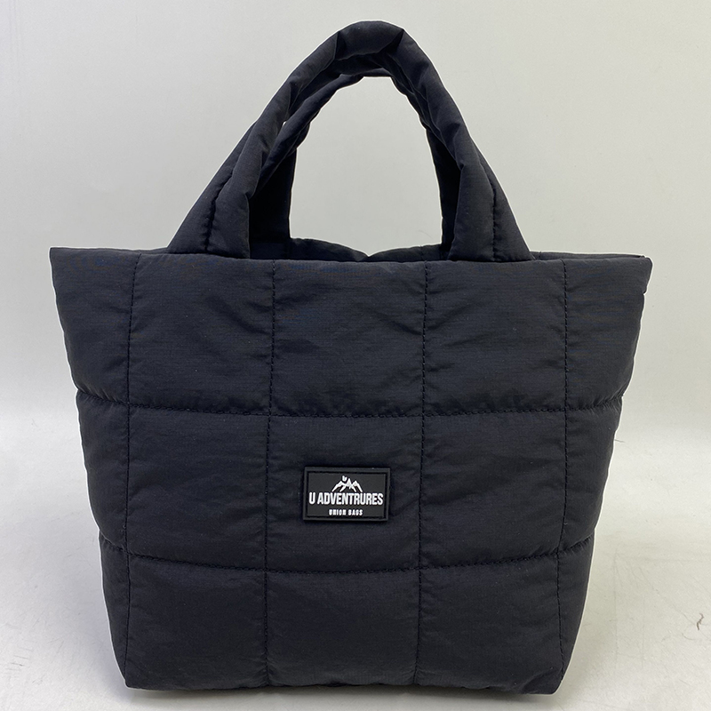 Quilted Grid Puff Mini Tote Crossbody Bag