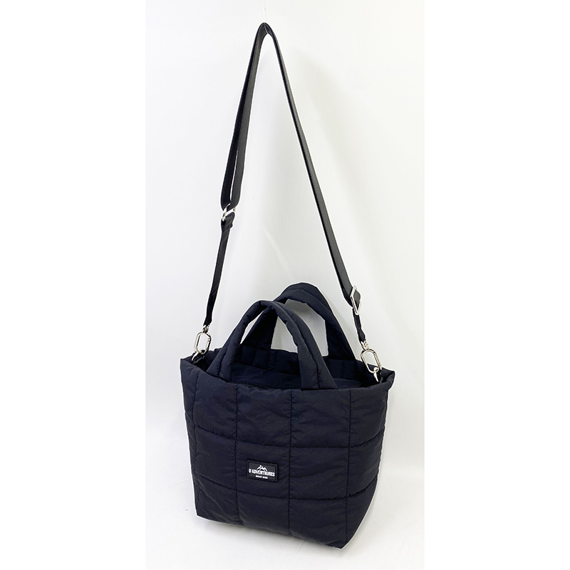 Quilted Grid Puff Mini Tote Crossbody Bag