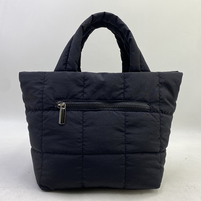 Quilted Grid Puff Mini Tote Crossbody Bag